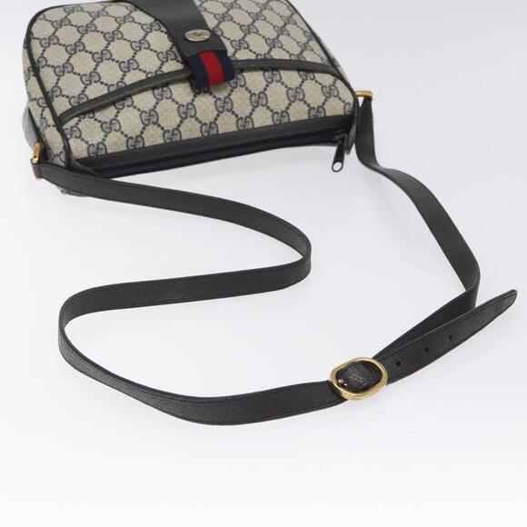 GUCCI GG Supreme Sherry Line Bag Pvc Navy Gold Red 89 02 032 - Picture 7 of 16